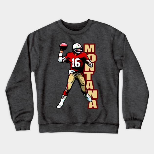 49ers Montana 16 Crewneck Sweatshirt by Gamers Gear